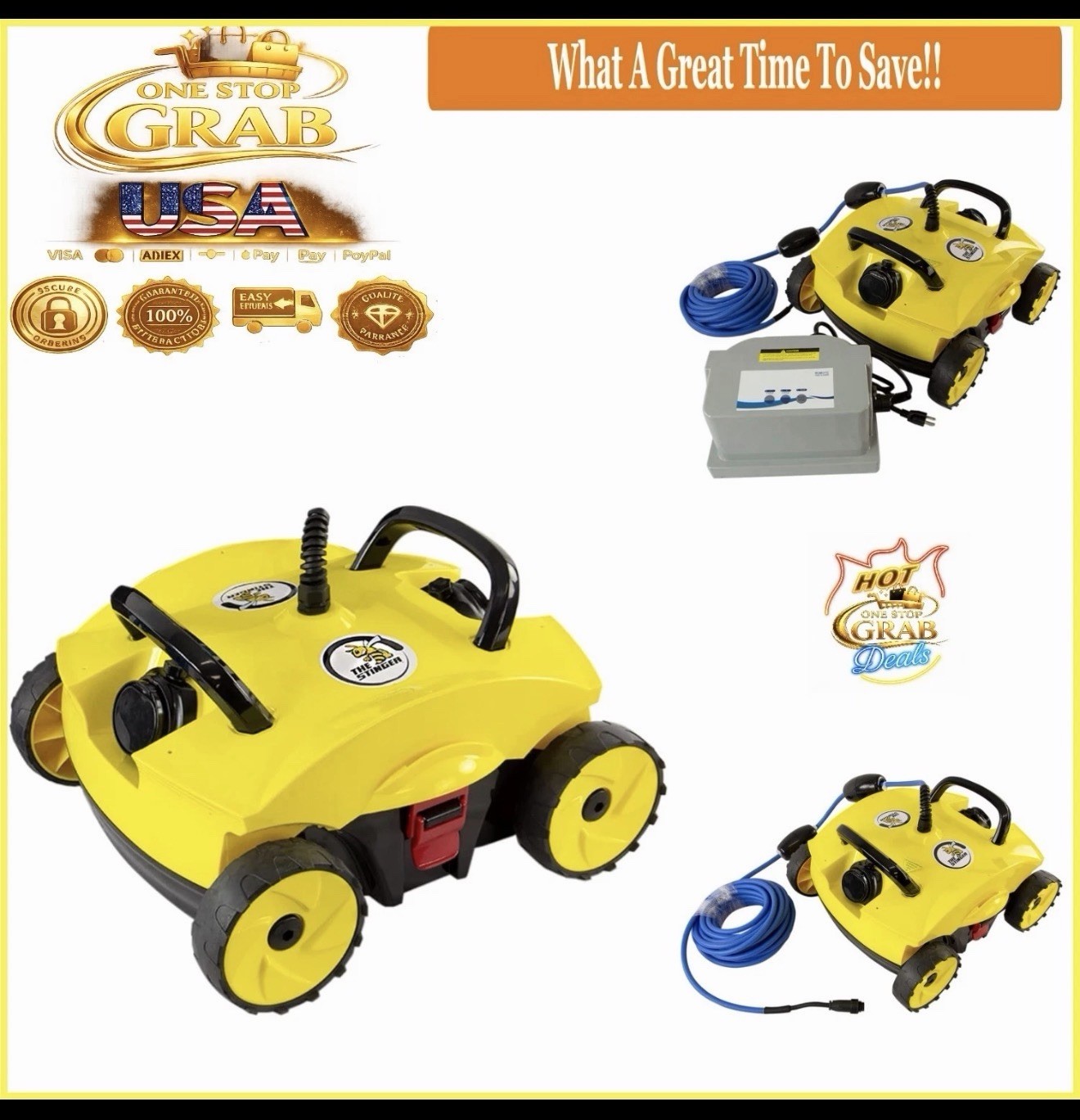Aqua Select Stinger Above-Ground Robotic Swimming Pool Cleaner w/ Power used