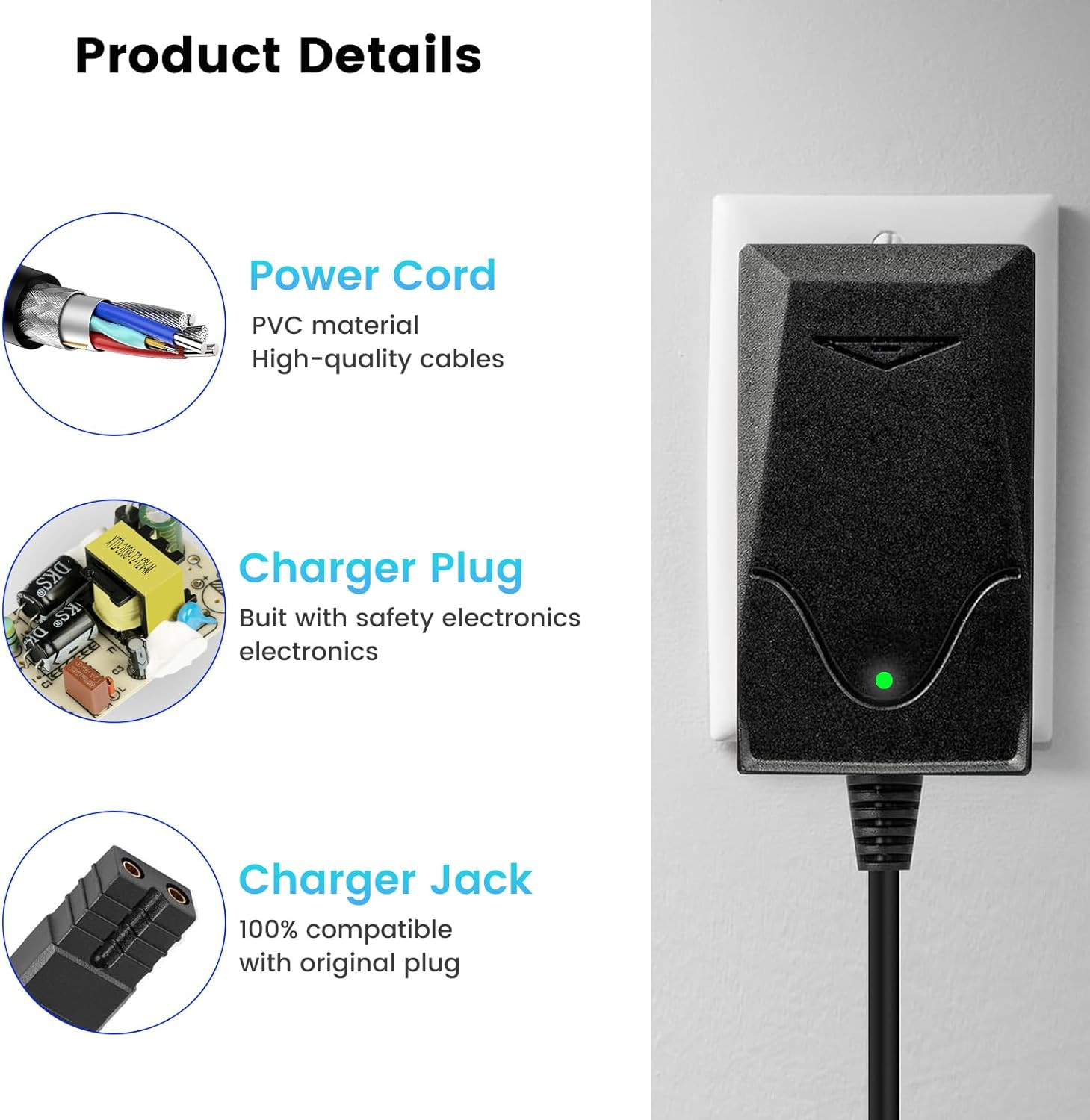 12.6V Charger for Wybot Osprey Robotic Pool Cleaner Compatible with Wybot Osprey