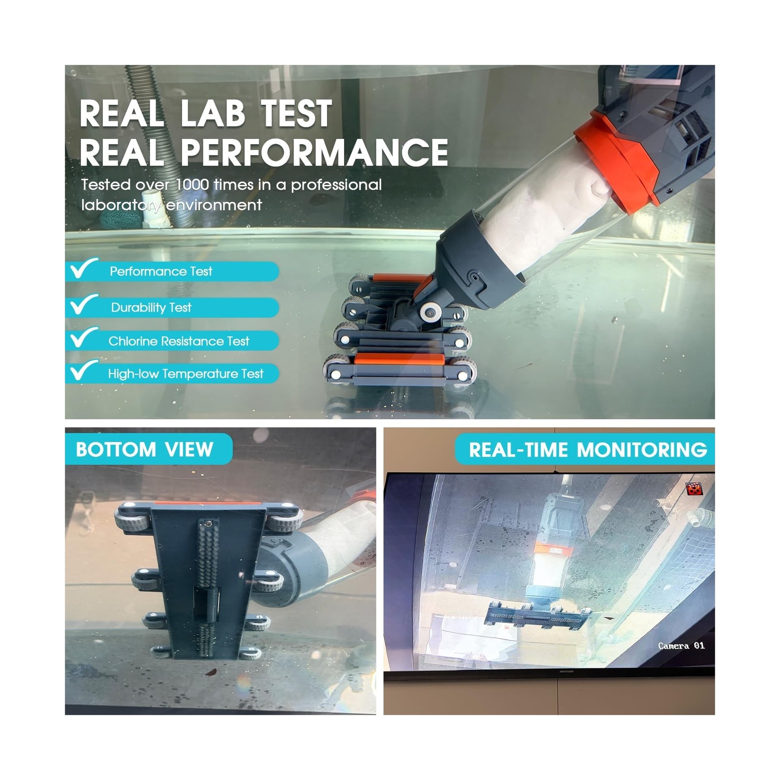 Cordless Pool Vacuum-True Powerful Suction 18.9GPM, 100inch, 1H Runtime, 25µ