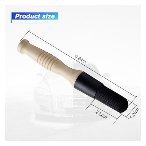 Car Parts Washer Brush, Bullet Head Parts Cleaning Brush for Beige/Black