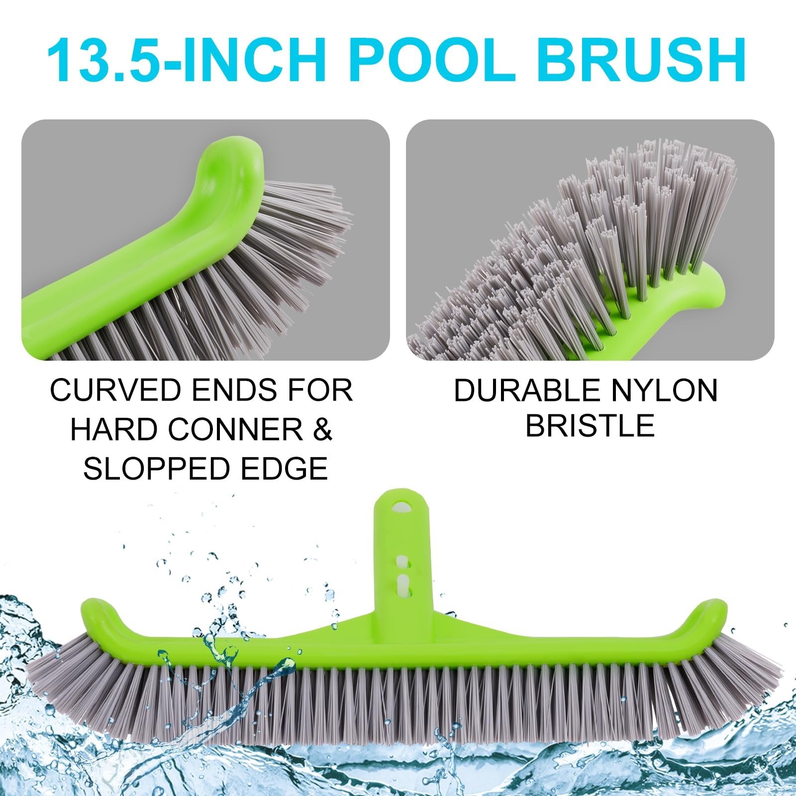 Deluxe Pool Cleaning Kit – Spa Jet Vacuum, Brush, Skimmer Net & 57.5&Prime; Pole for A