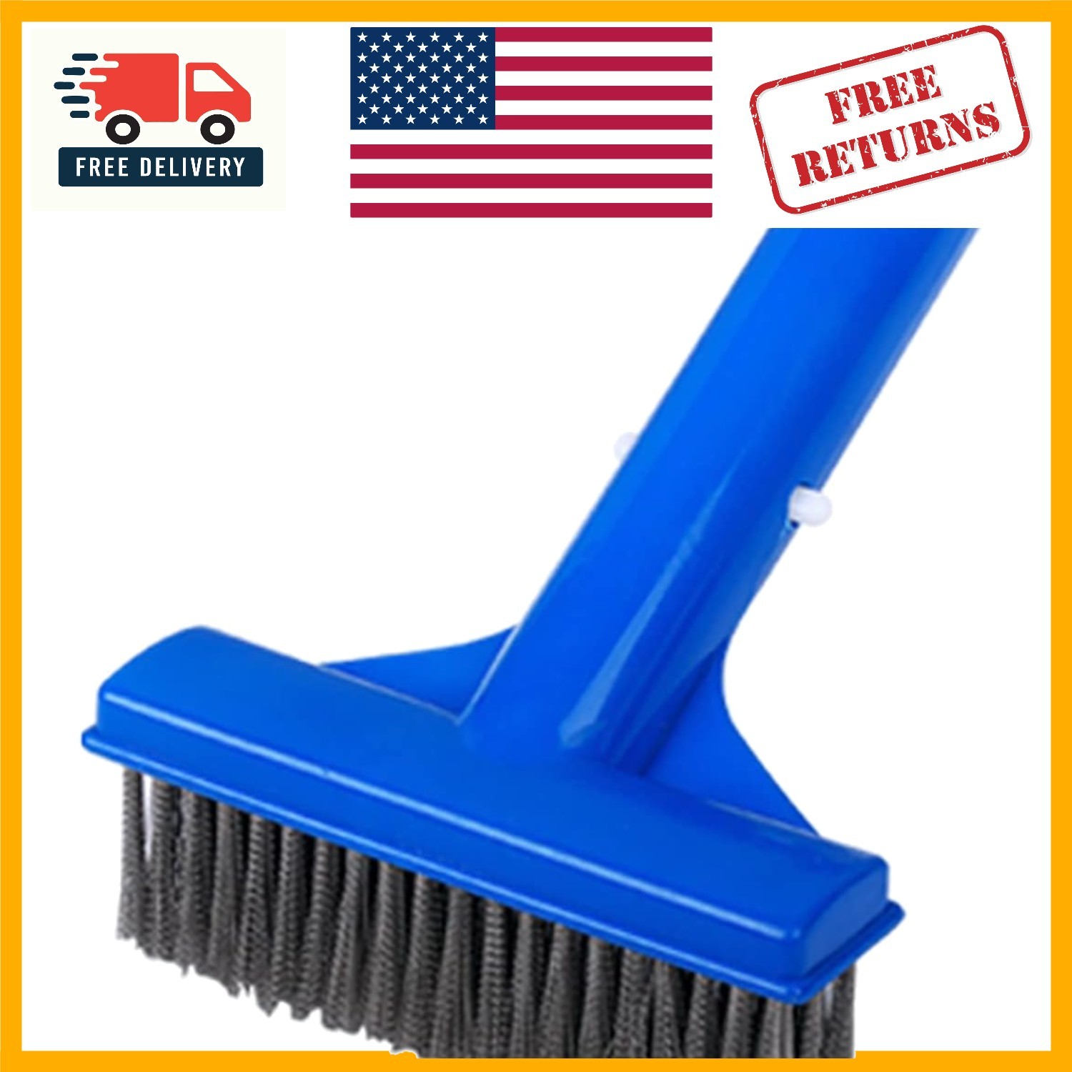 Effective 5-Inch Pool Brush with Stiff Bristles for Hard-to- Corners