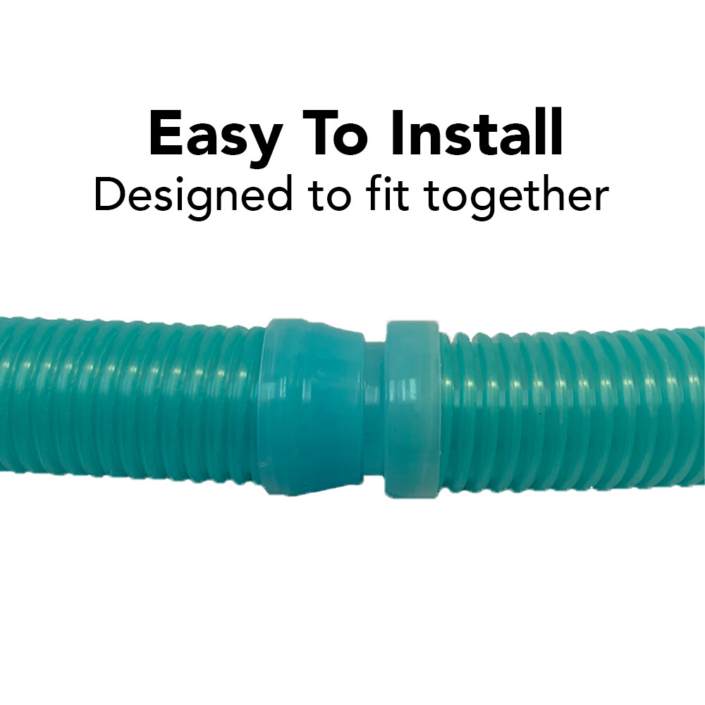 Puri Tech Pool Cleaner Hose Kreepy Krauly Barracuda G3 G4 1.5in x 48ft Aqua 8 pk