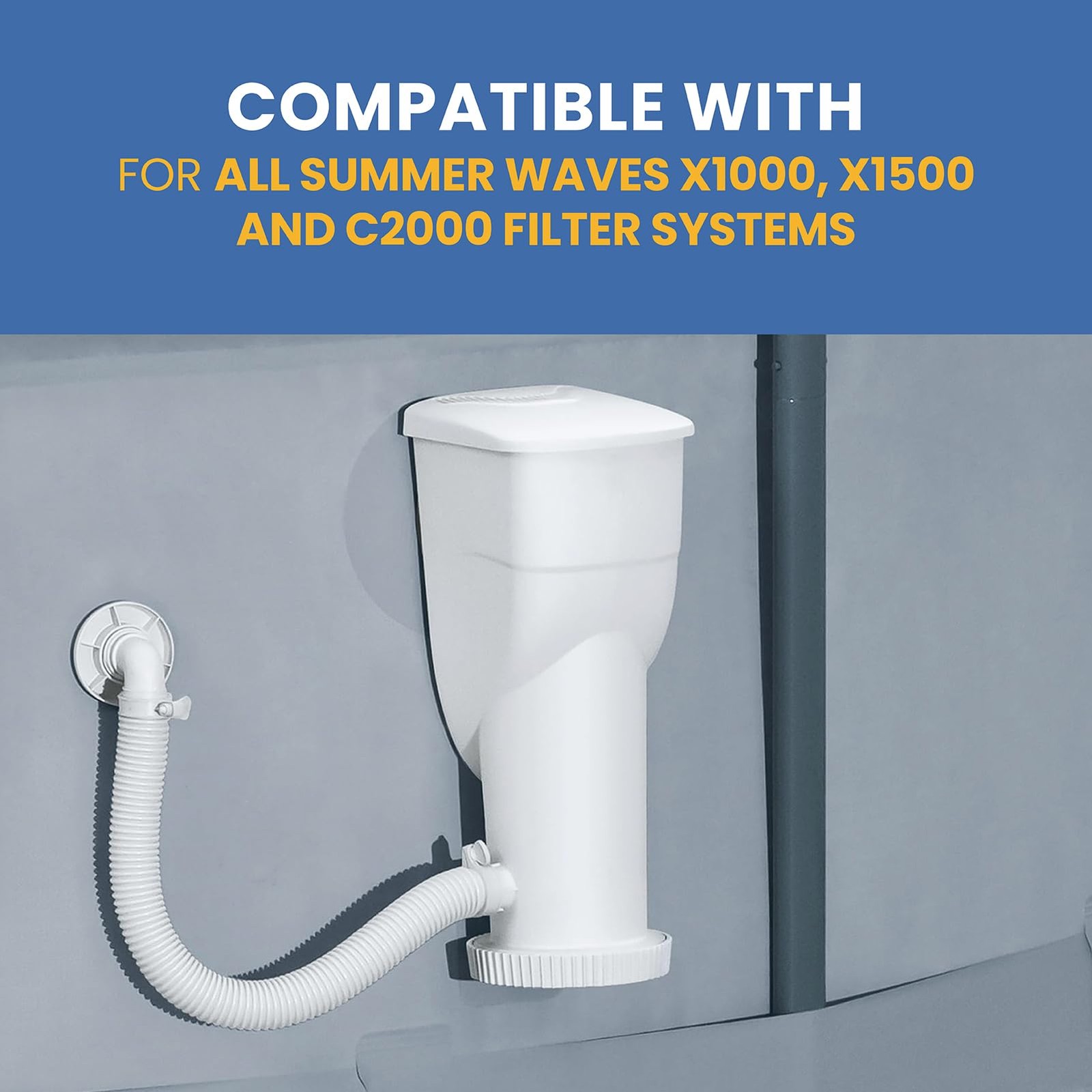 1.5&Prime; x 2&prime; Plastic Return Suction Pool Hose 2 feet x 1.5 inches, White