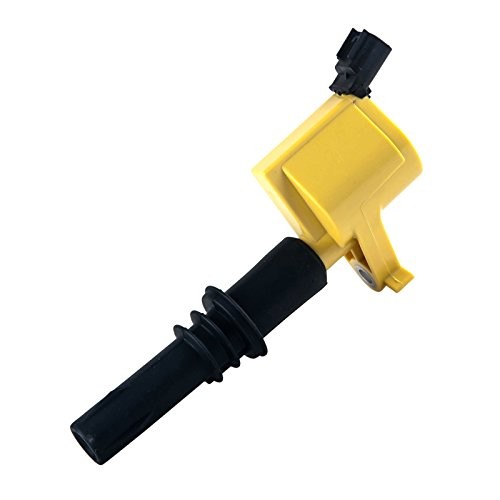 Set of 8 Yellow Straight Boot Ignition Coils Pack DG511 & Motorcraft Platinum