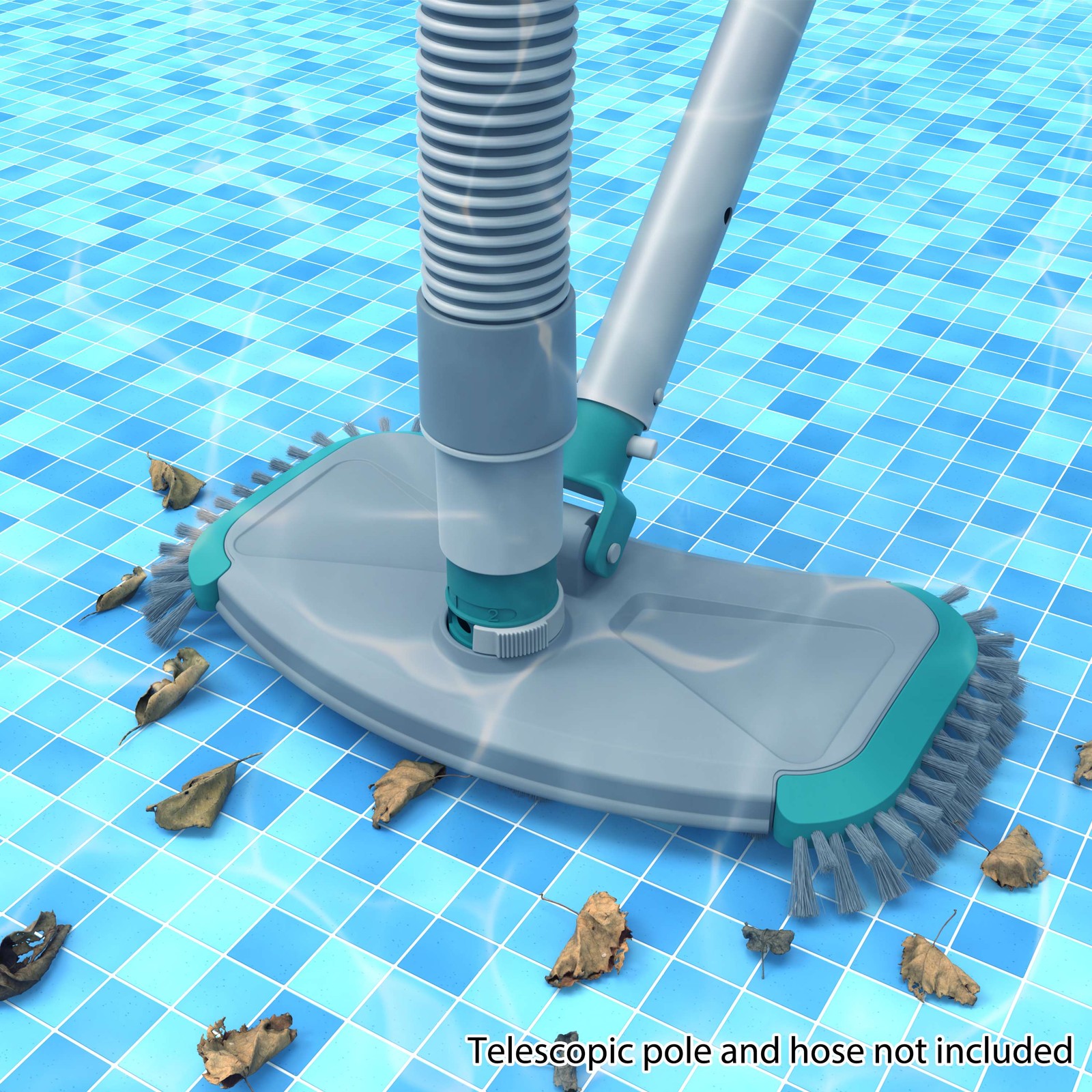14in Pool Vacuum Head W/ Air Valve & Blue PP Bristles