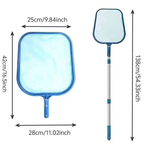Heavy Duty Pool Skimmer Leaf Rake Net Cleaning Swimming Pool Fine Mesh Netting