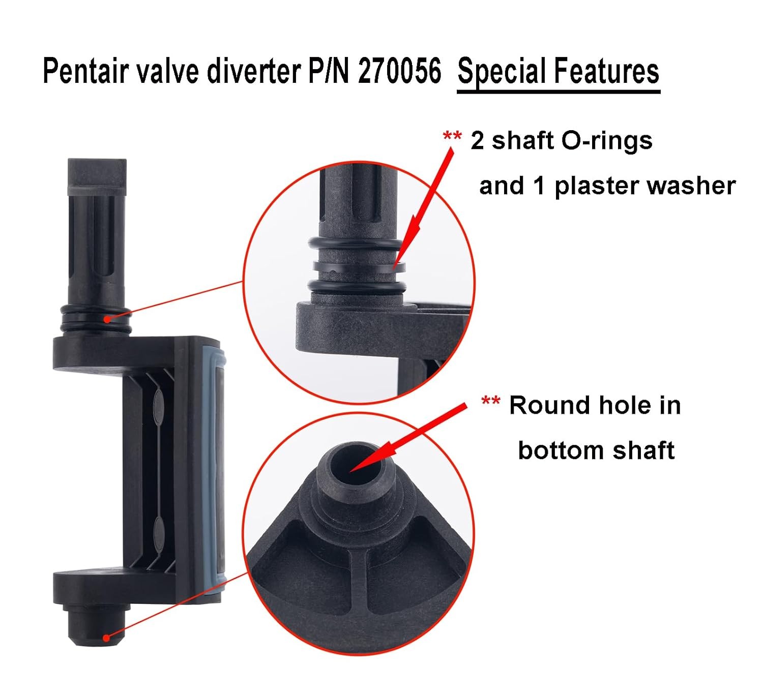 270056 Diverter Valve Fit For Pentair ComPool 2&Prime; to 2-1/2&Prime; CPVC Diverter Valves