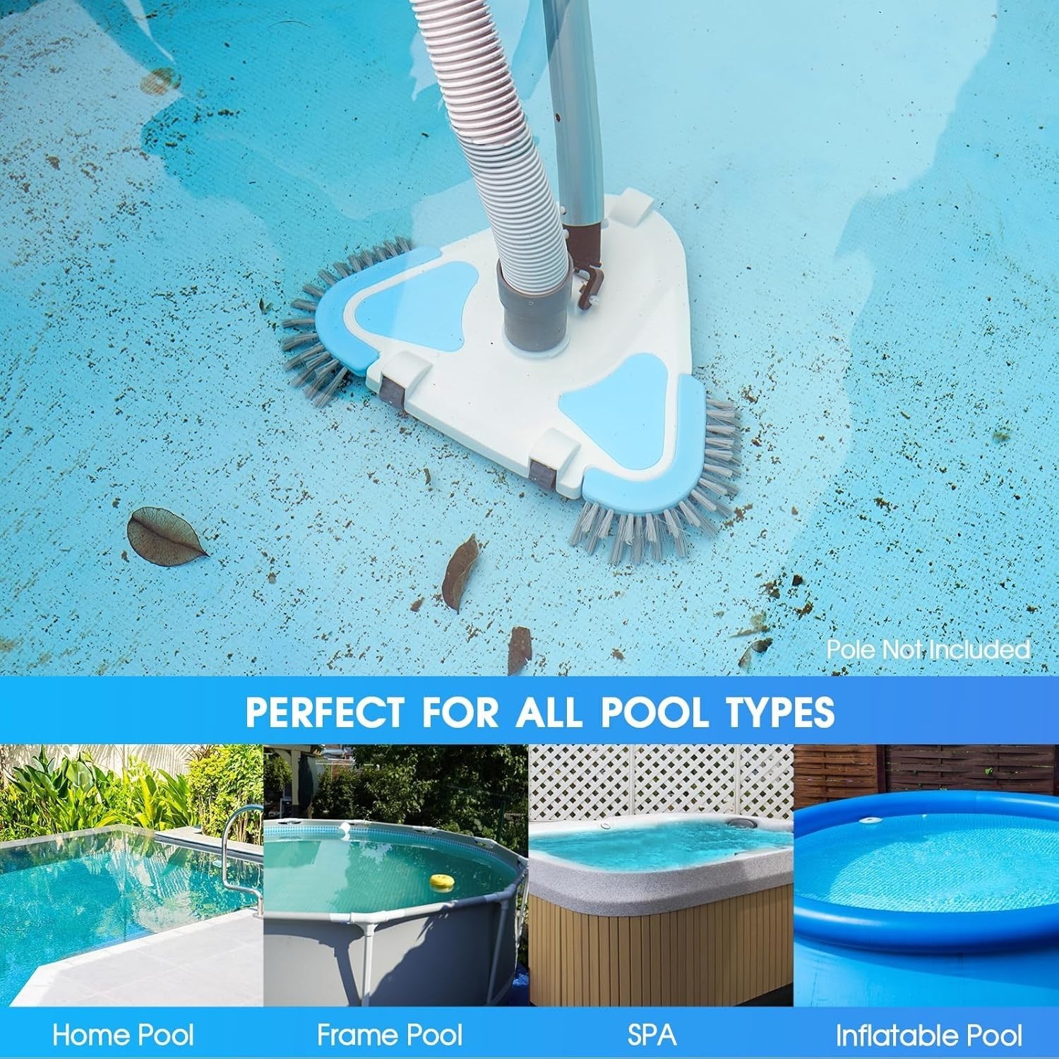 TidyMister Pool Vacuum Head for Inground & Ground Pools – Triangle *NEW IN BOX*