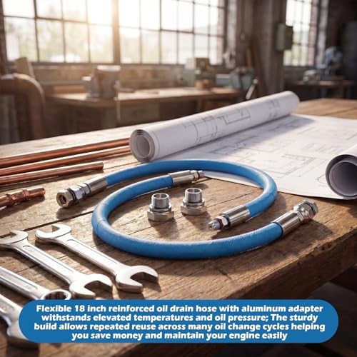 2 Pack 12mm Upgraded Engine Oil Drain Hose M12x1.5mm 18&Prime; Length Heavy Duty