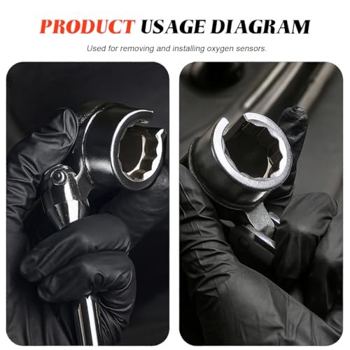 Flexible Car Head Oxygen Sensor Remover, 7/8&Prime; 22mm Vehicle O2 Sensor Handle