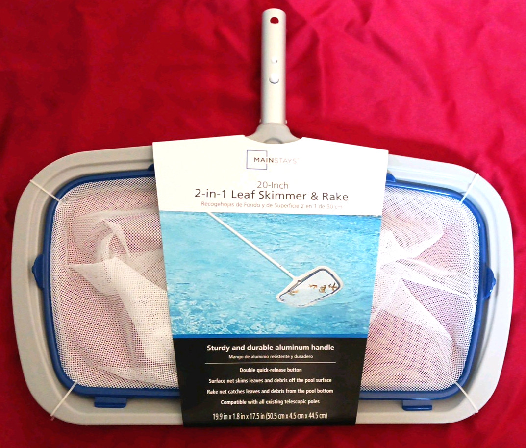 lot 3pcs Pool MAINSTAYS 20&Prime; 2-IN-1 Leaf Skimmer Rake Vacuum Head 20&Prime; Wall Brush