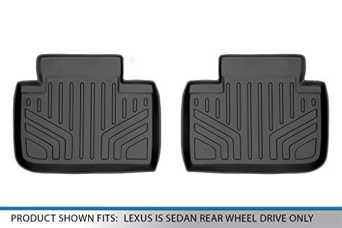 MAXLINER Floor Mats 2nd Row Liner Black for 2014-2018 Lexus IS Sedan Rear