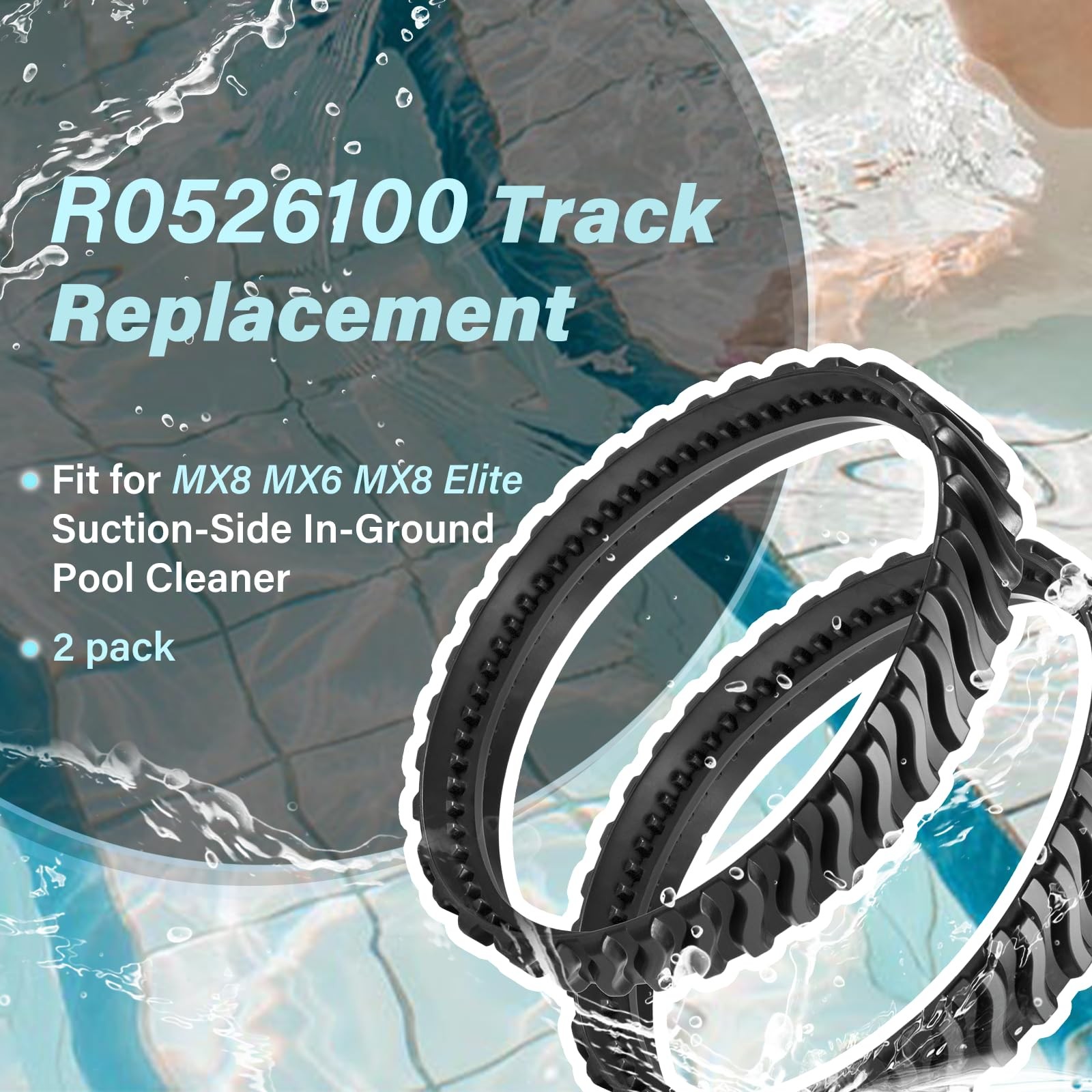 2 Pack Pool Cleaner Ultra Durable Track Fit for Zodiac Baracuda MX8 MX6 R0526100
