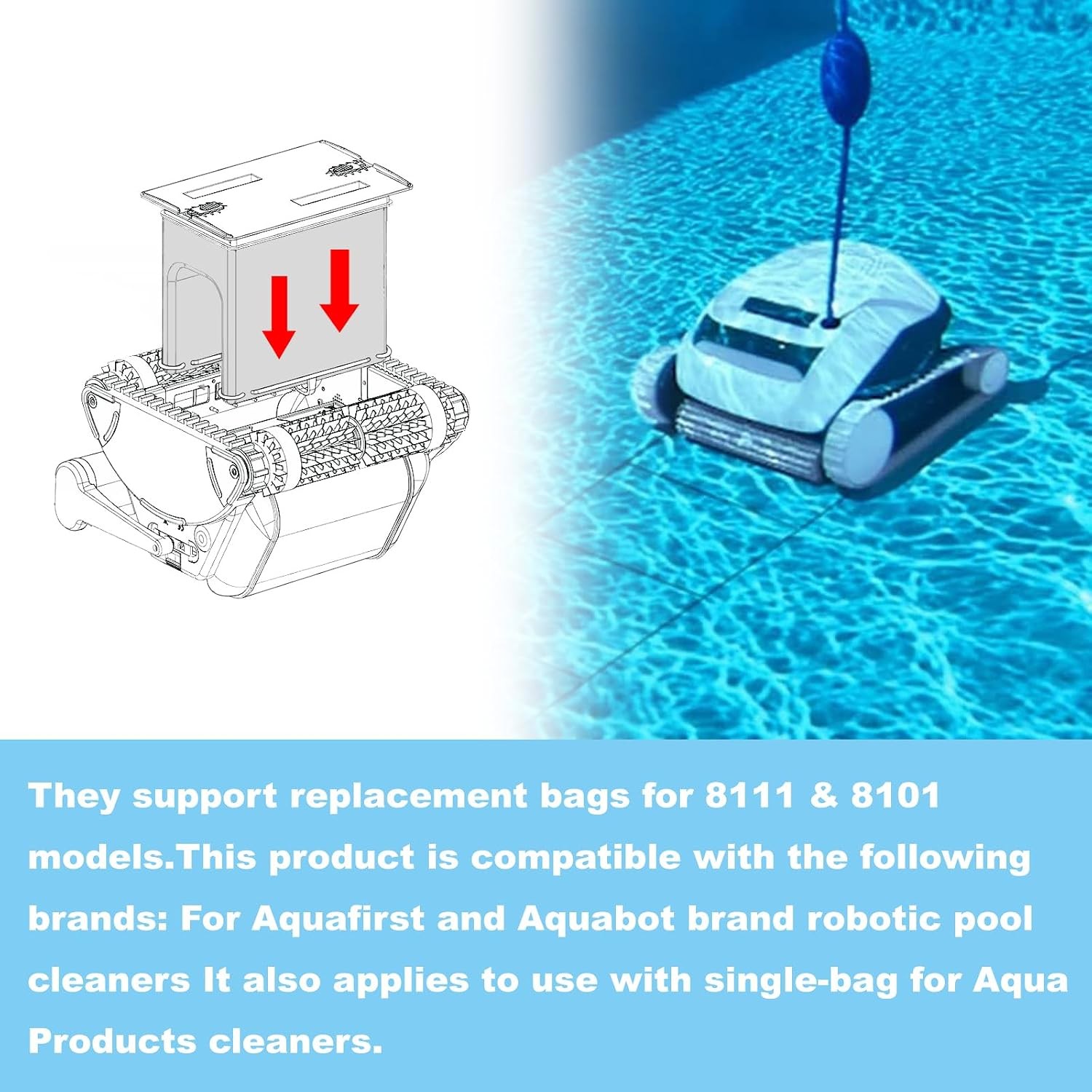 Pool Cleaner Replacement Fine Filter Bag for Aquabot Filter Bag A8111PK | Pool V