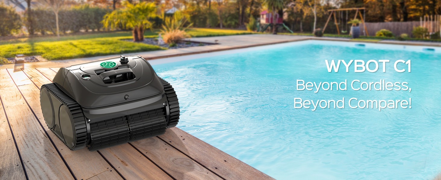 WYBOT C1 Pool Cleaner Wall Climb Cordless Robotic Pool Robot In-Ground Pools NEW