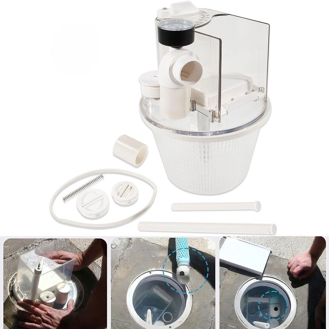 Replace for R211100 Pentair Vac-Mate Pool Cleaner Dispenser Box Skimmer Complete