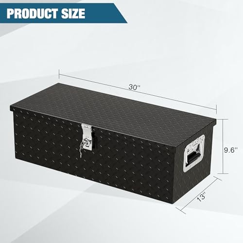 30 in Heavy Duty Aluminum Tool Underbody Box, Waterproof 30*13*10 – Black