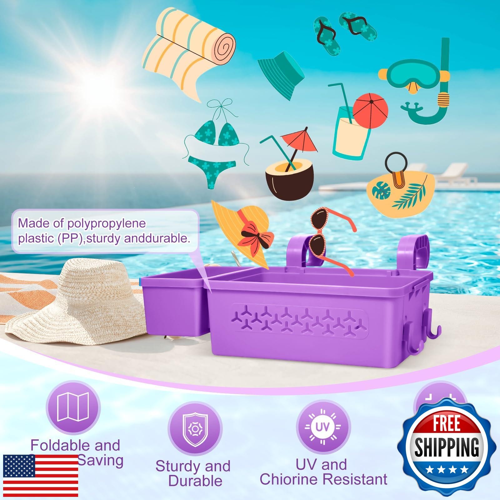 Jingmore 1 Set 2025 Poolside Storage Basket Outdoor Above Ground Pool Accesso