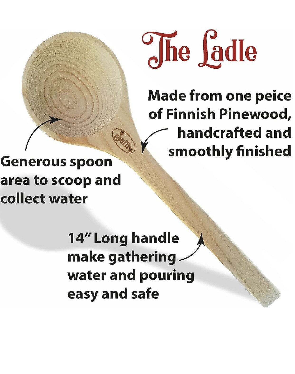 Saffro Sauna Bucket and Ladle for Beautiful Sauna Accessories 1 Gallon w/Liner