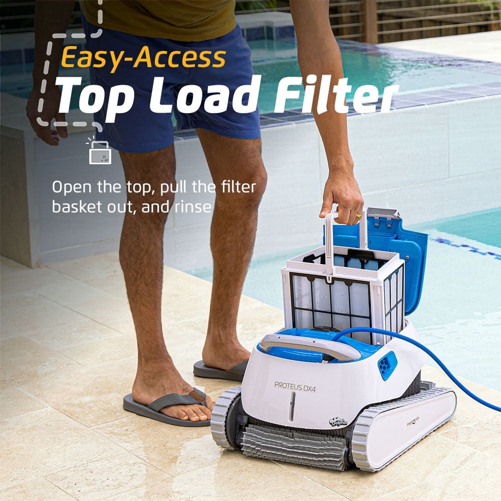 Maytronics Dolphin Proteus DX4 Robotic Pool Cleaner, Wall Climbing, Waterline