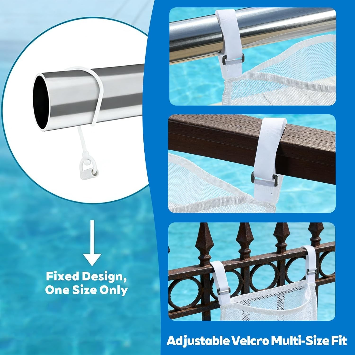Mesh Storage Solutions for Poolside: 4-Pack Organizer & Adjustable Straps