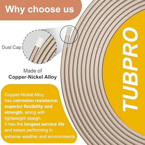 Genuine 3/16&Prime;ODx25FT Copper Nickel Brake Line Replacement Kit with 16 Nuts & 4