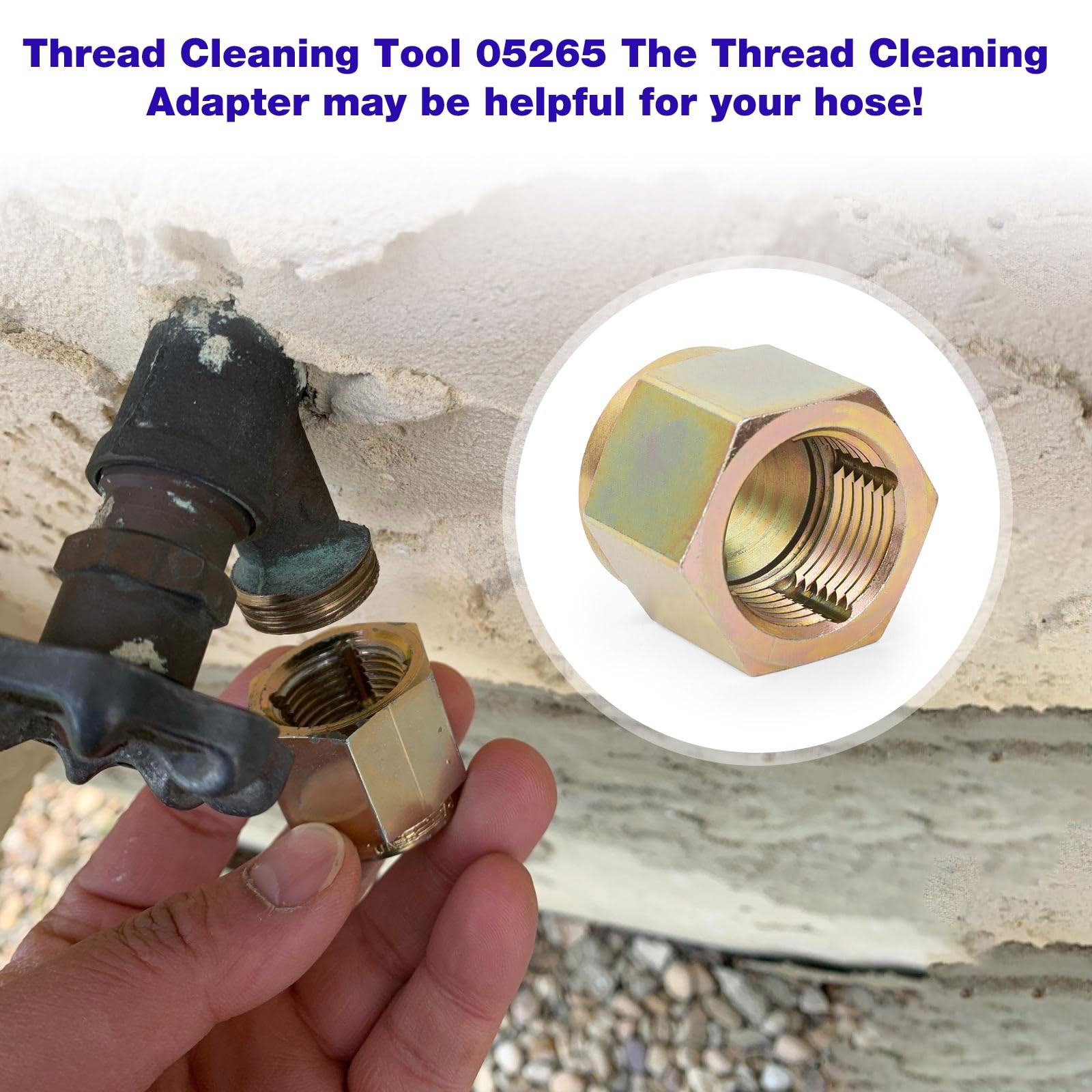 JIOTAR 05265 Thread Cleaner Adapter Tool for Any Common Household gilt