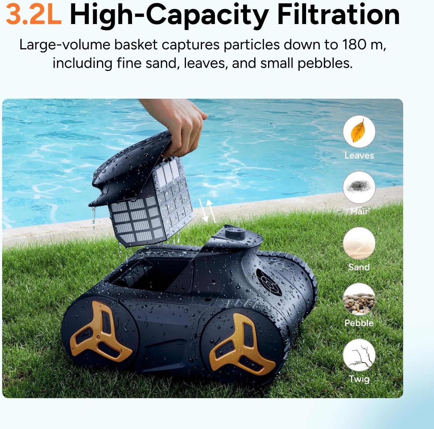iGarden Cordless Robotic Pool Cleaner Pool Vacuum 6H Runtime for Inground Pools