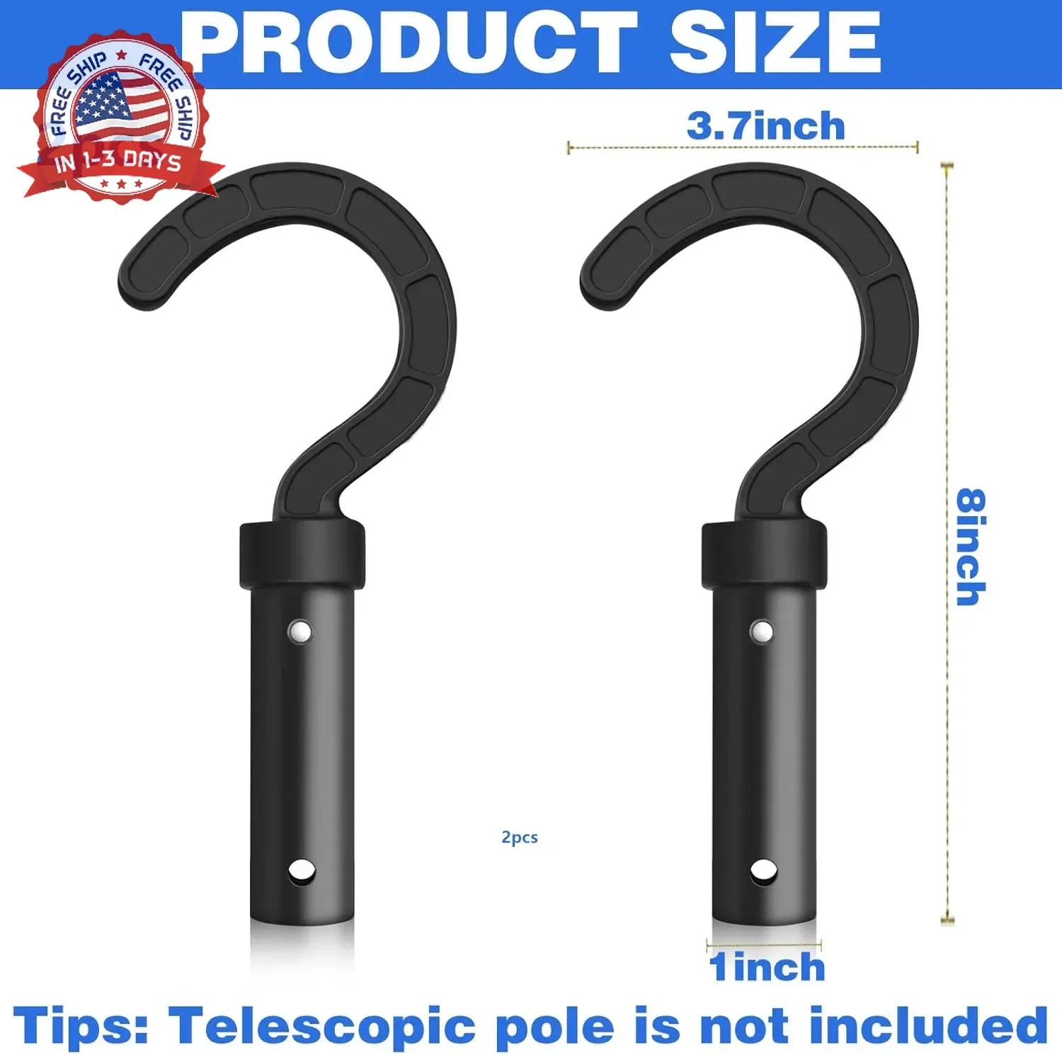 2 PCS Hook for All Robotic Pool Cleaner Pool Hooks for Poles Accessories, Pool P