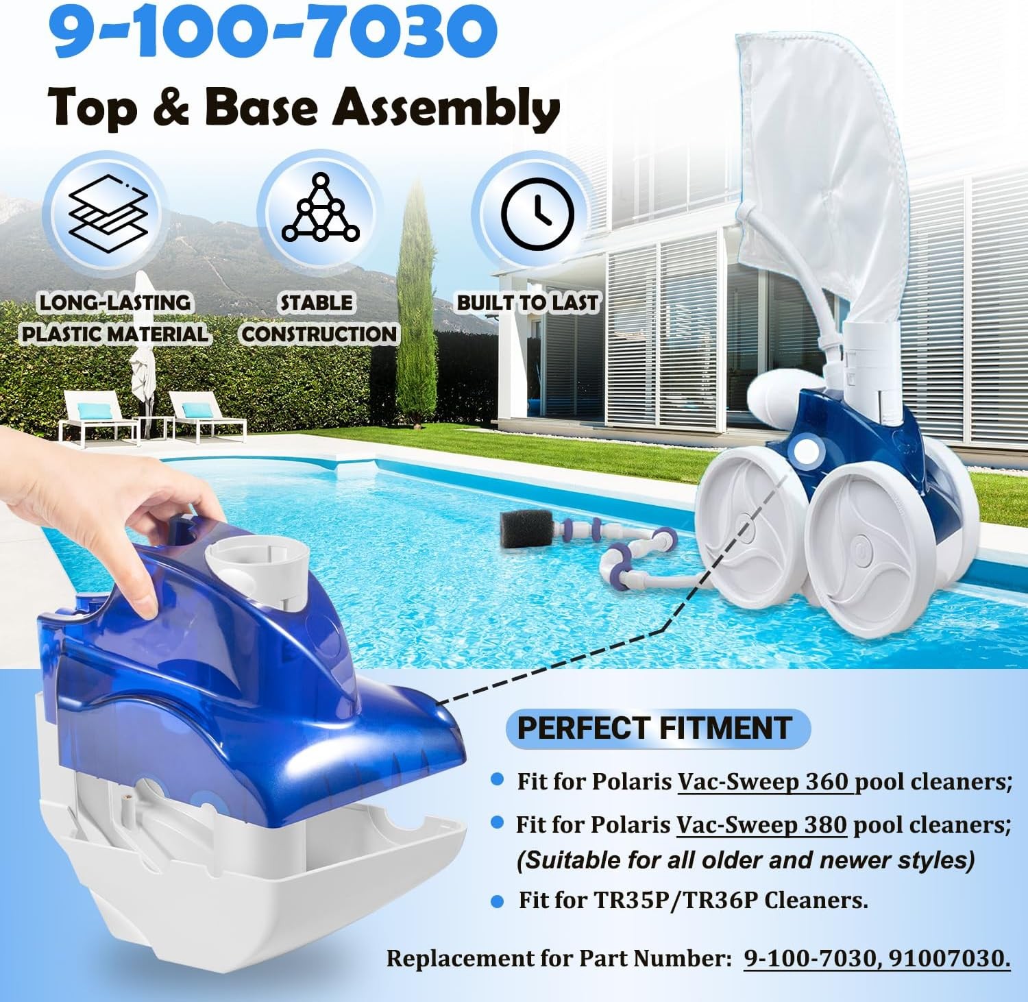 Top & Base Assembly 9-100-7030 for Polaris Vac-Sweep 380/360 Models Pool Cleaner