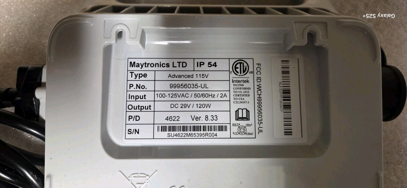 New Power Supply, With Cord, Maytronics Dolphin Cleaners, 115v, 99956035-UL