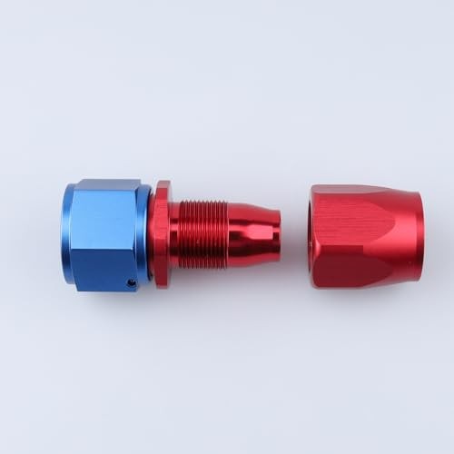 -10 AN Straight Swivel Hose End Fitting Aluminum Red 10AN Straight – Red/Blue