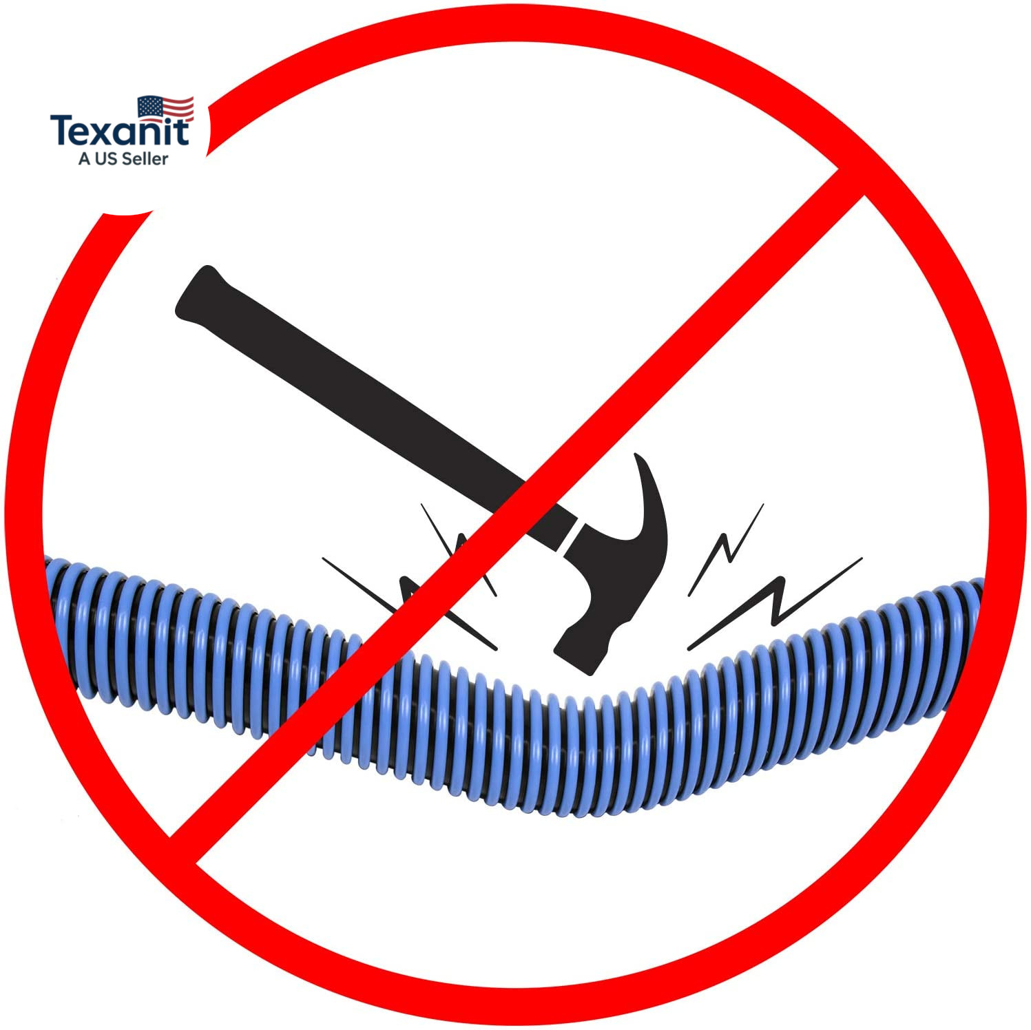 Manual Pool Vacuum Hose, 30 Ft X 1-1/2” for Inground & above Ground Pools, Not f