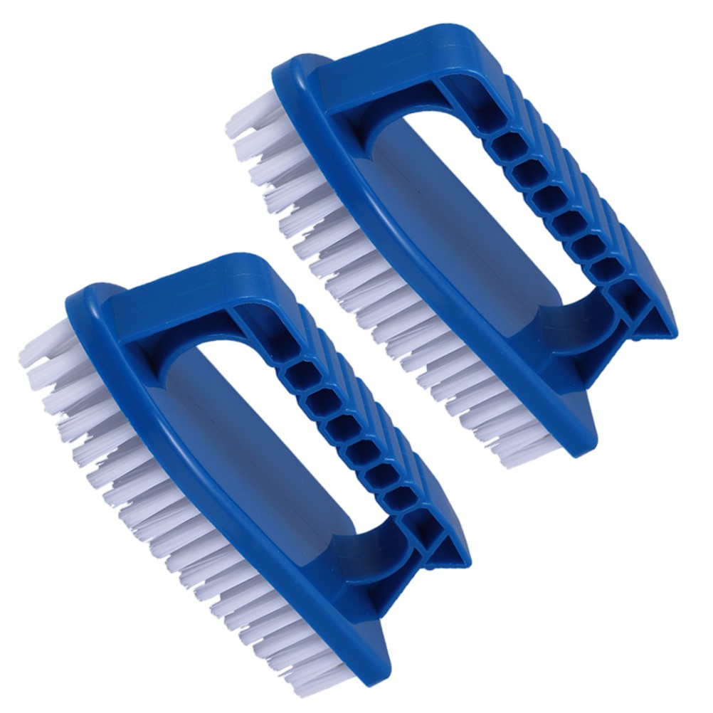 2Pcs Reusable Pool Scrub Brush with Non Slip Handle for Bathroom Floor Cleaning