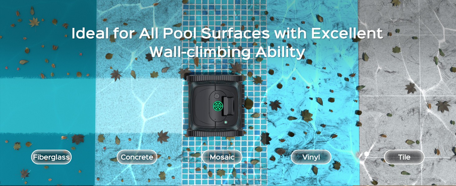 WYBOT C1 Pool Cleaner Wall Climb Cordless Robotic Pool Robot In-Ground Pools NEW