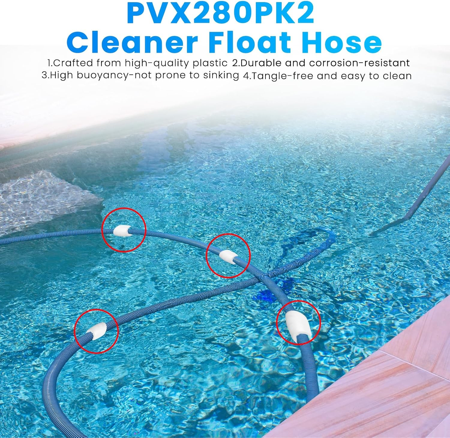 4 Pcs PVX280PK2 Pool Cleaner Hose Float Compatible with Hayward Universal Cleane
