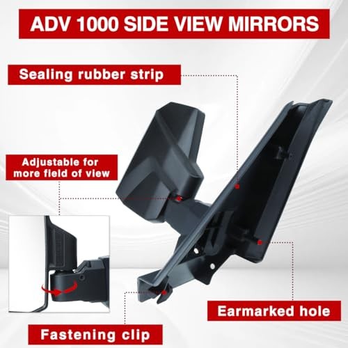 ADV Xpedition Side Mirrors (2pcs),Its Spring-Back Feature Enables Easy Post
