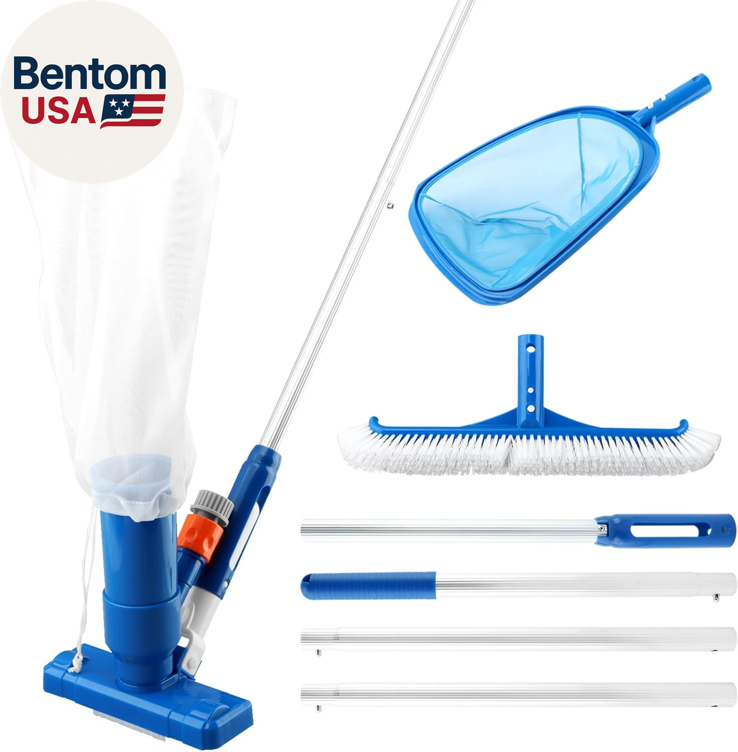 Swimming Pool Cleaning Kit Includingspa Jet Vacuum Cleaner,Aluminum Frame Skimme