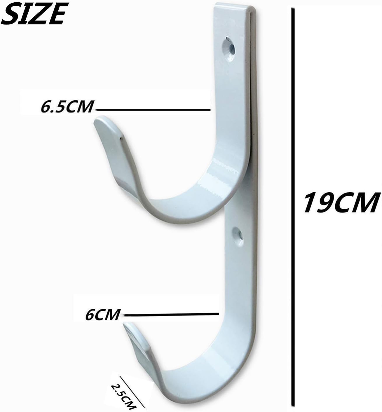 2 PCS Set Wide Pool Pole Hangers Heavy Duty Aluminium Holder Hooks with Screws