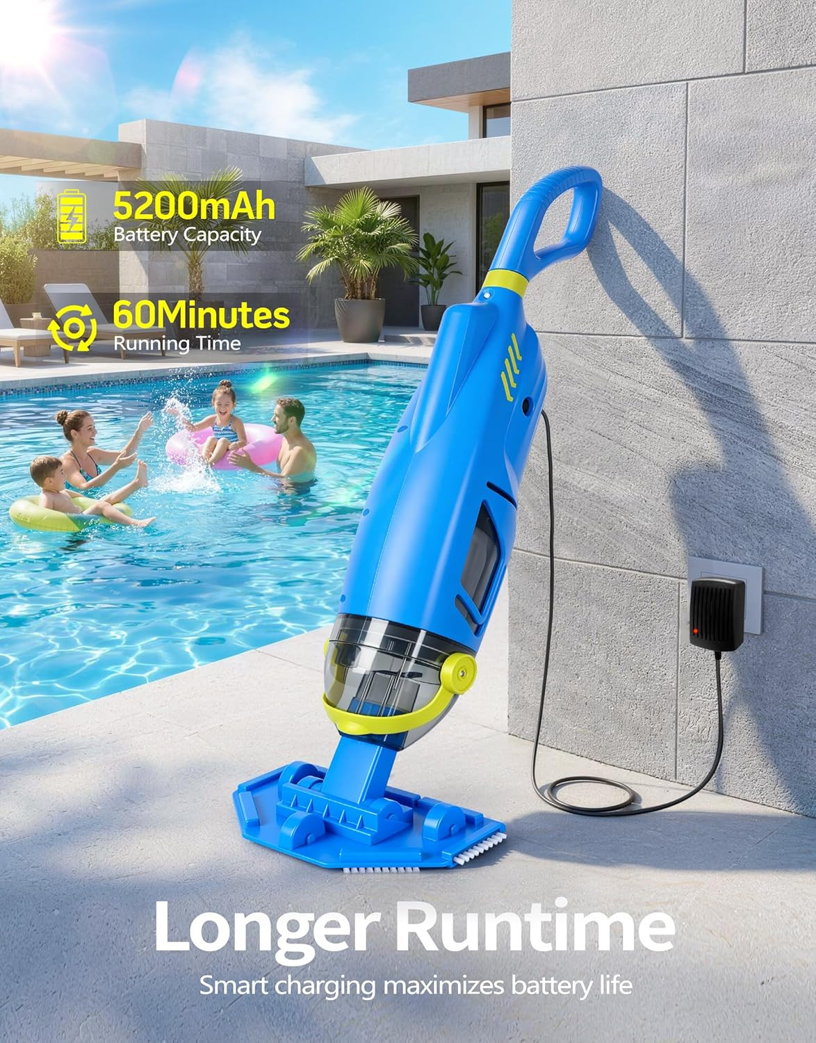 2026 Upgraded Cordless Pool Vacuum for Inground Pools | 20.5 GPM Powerful Suctio