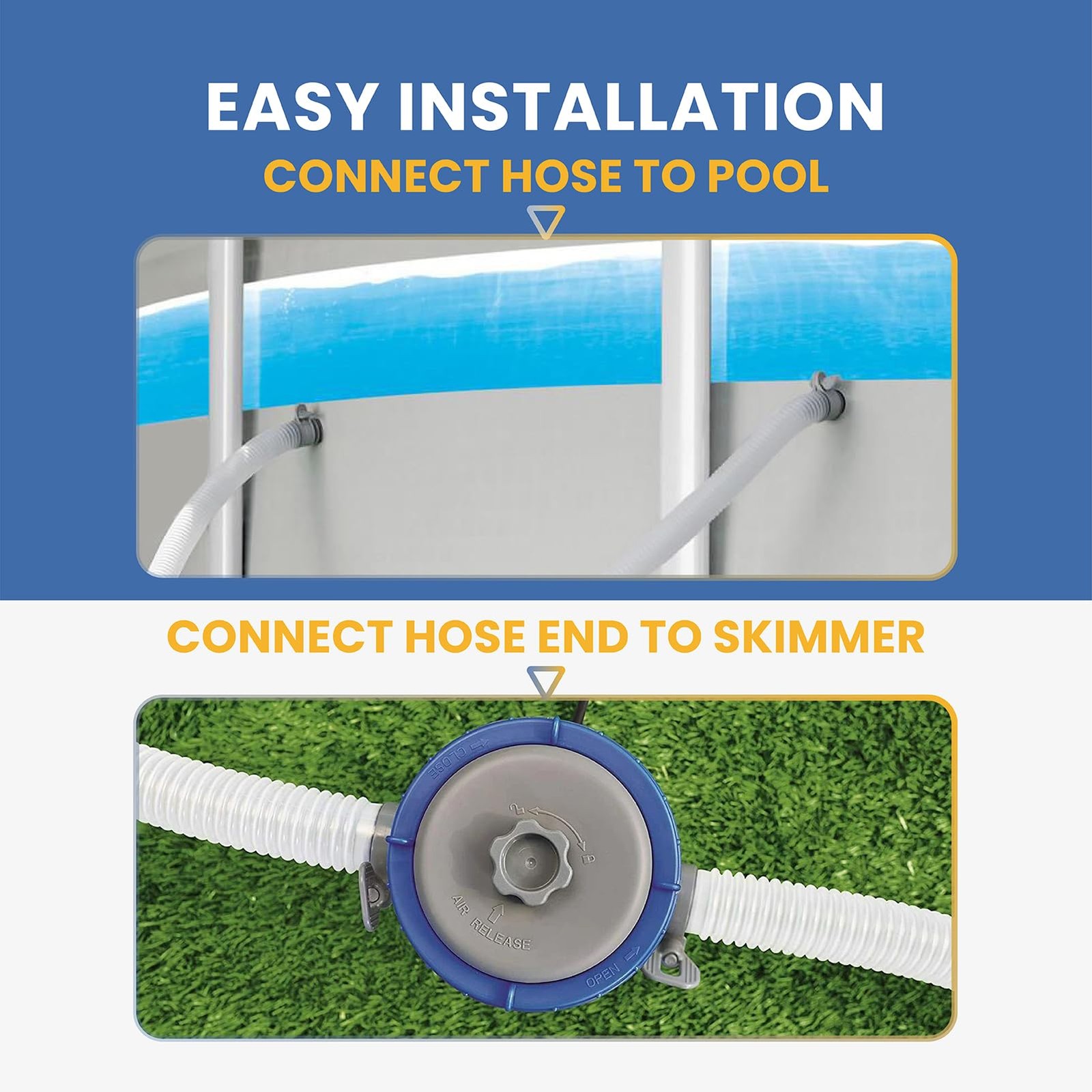 1.5&Prime; X 3ft Replacement Pool Skimmer Hose – Hoses x 36 inches, White