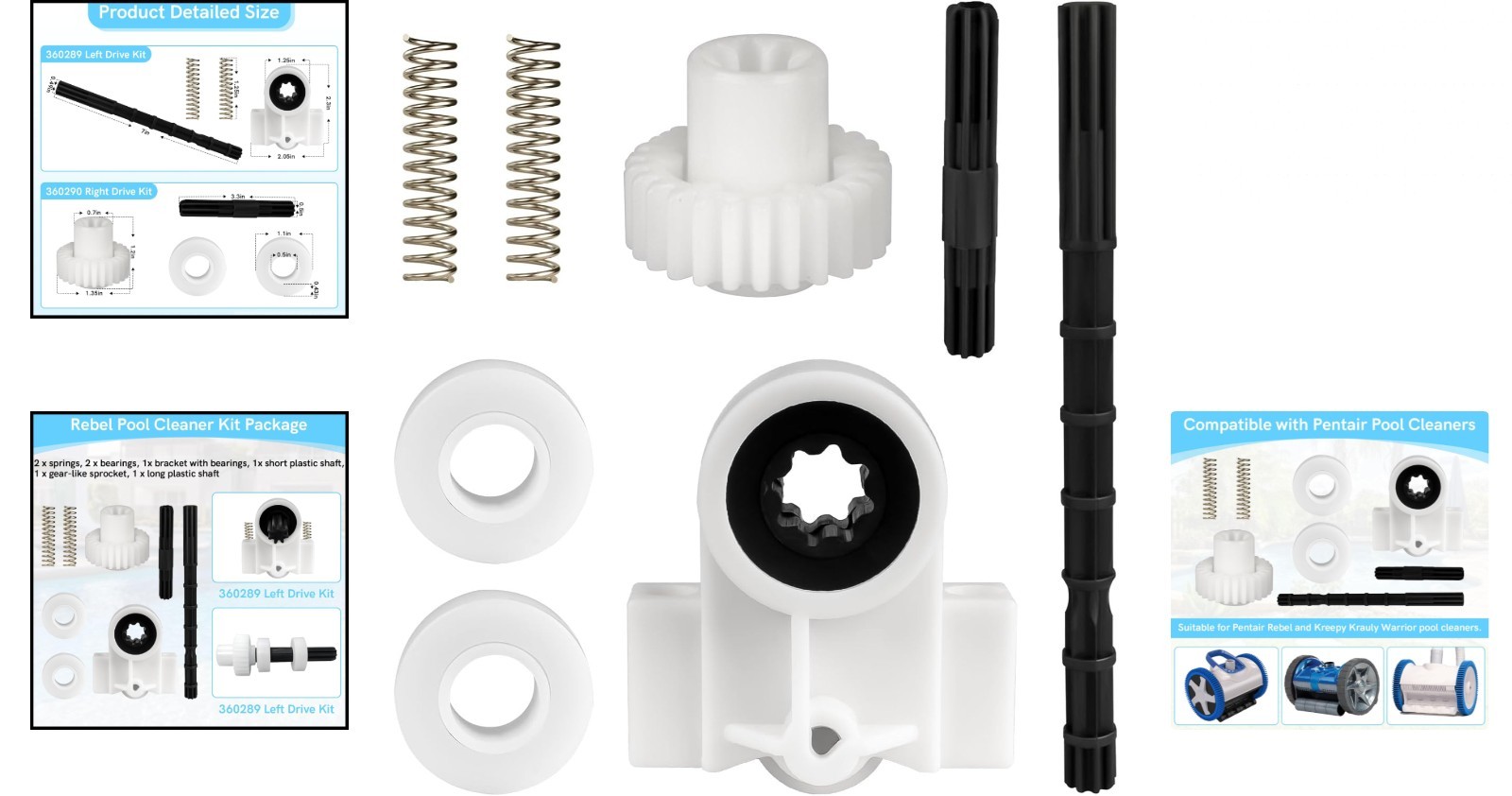 360289 Left Drive Kit & 360290 Right Drive Kit Pool Cleaner Bearings Tune up Kit