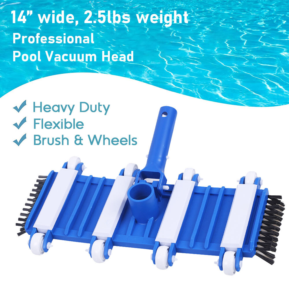 14 inch Professional Heavy Duty Pool Vacuum Head with Wheels & Aluminum Handle