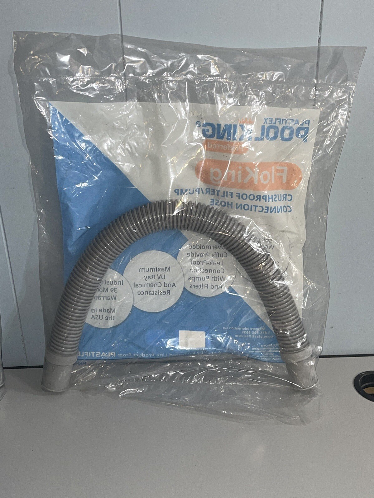 2 Pool King FloKing Filter Pump Crush Proof Connector Hose 1-1/4&Prime; 1.25&Prime; X 2&prime; Ft