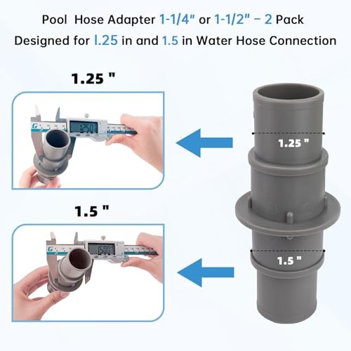 Pool Hose Adapter Connector 1-1/4&Prime; or 1-1/2&Prime;, Pool Hose Connector for Vacuum