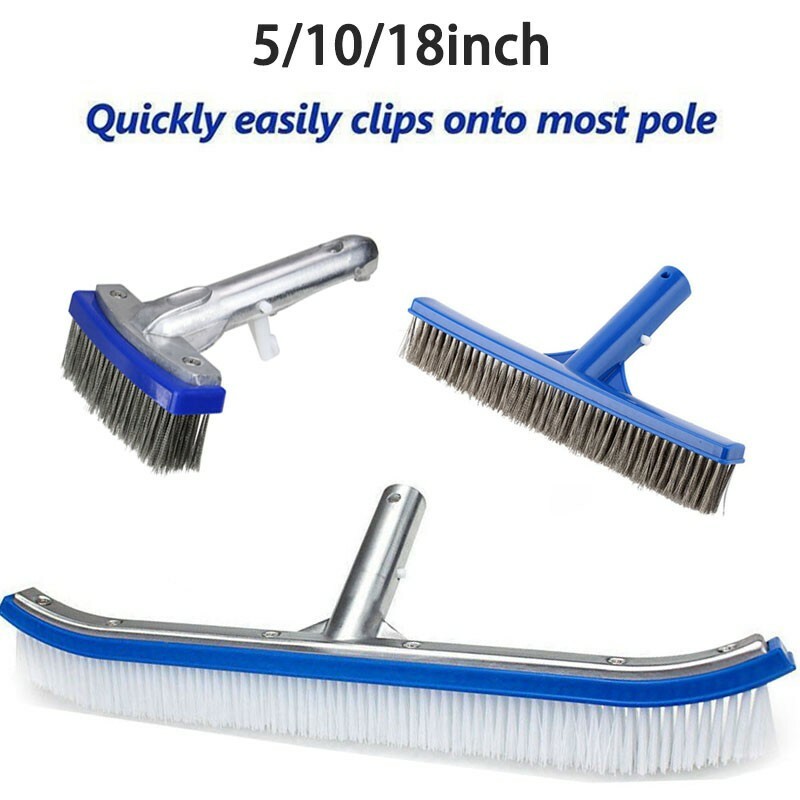 US (3 Styles) Aluminium Swimming Pool Cleaning Brush Head Heavy Duty Wall Floor