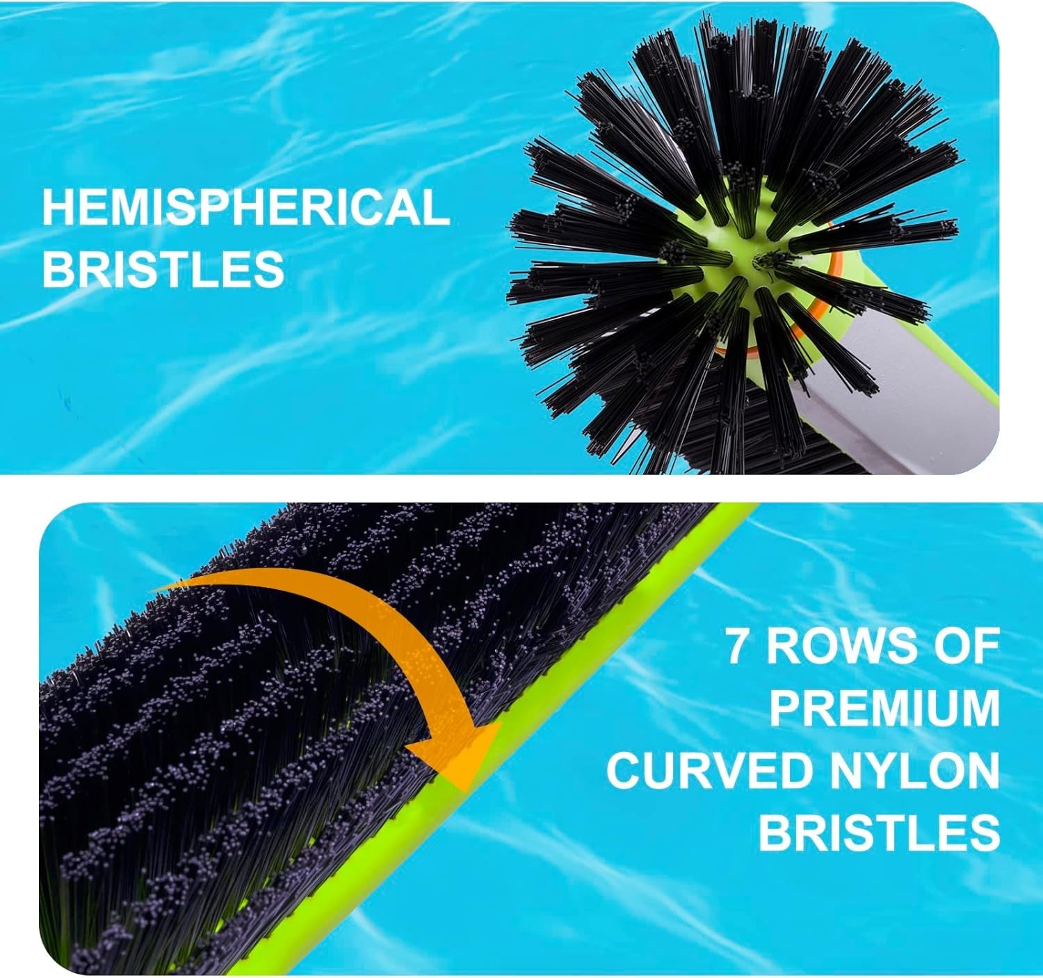 Durable Aluminum Pool Brush Head – Soft Bristles for Corners and Wall Cleaning