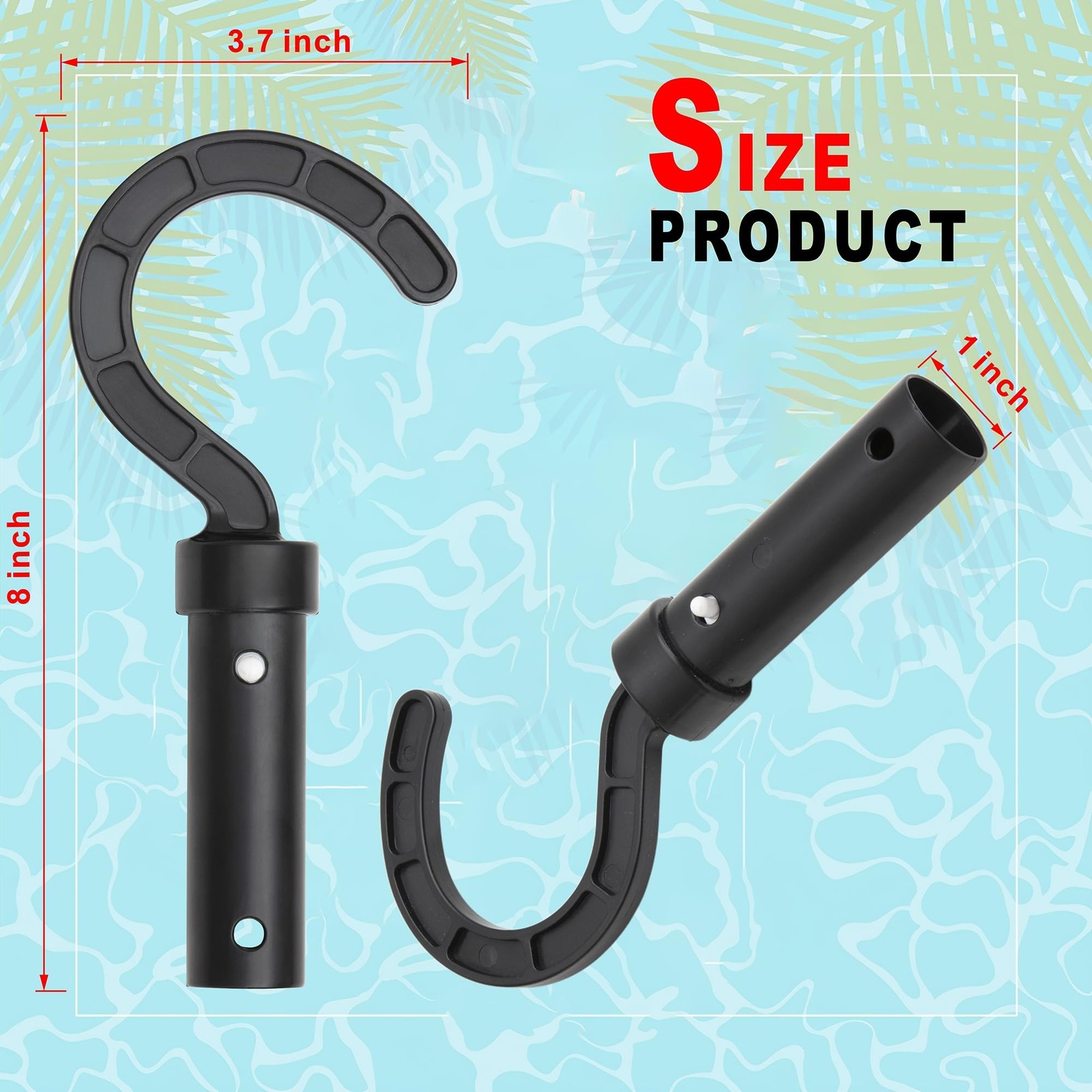 Uoark 2 Pack Hook for All Robotic Pool Cleaner, Including Cordless, black