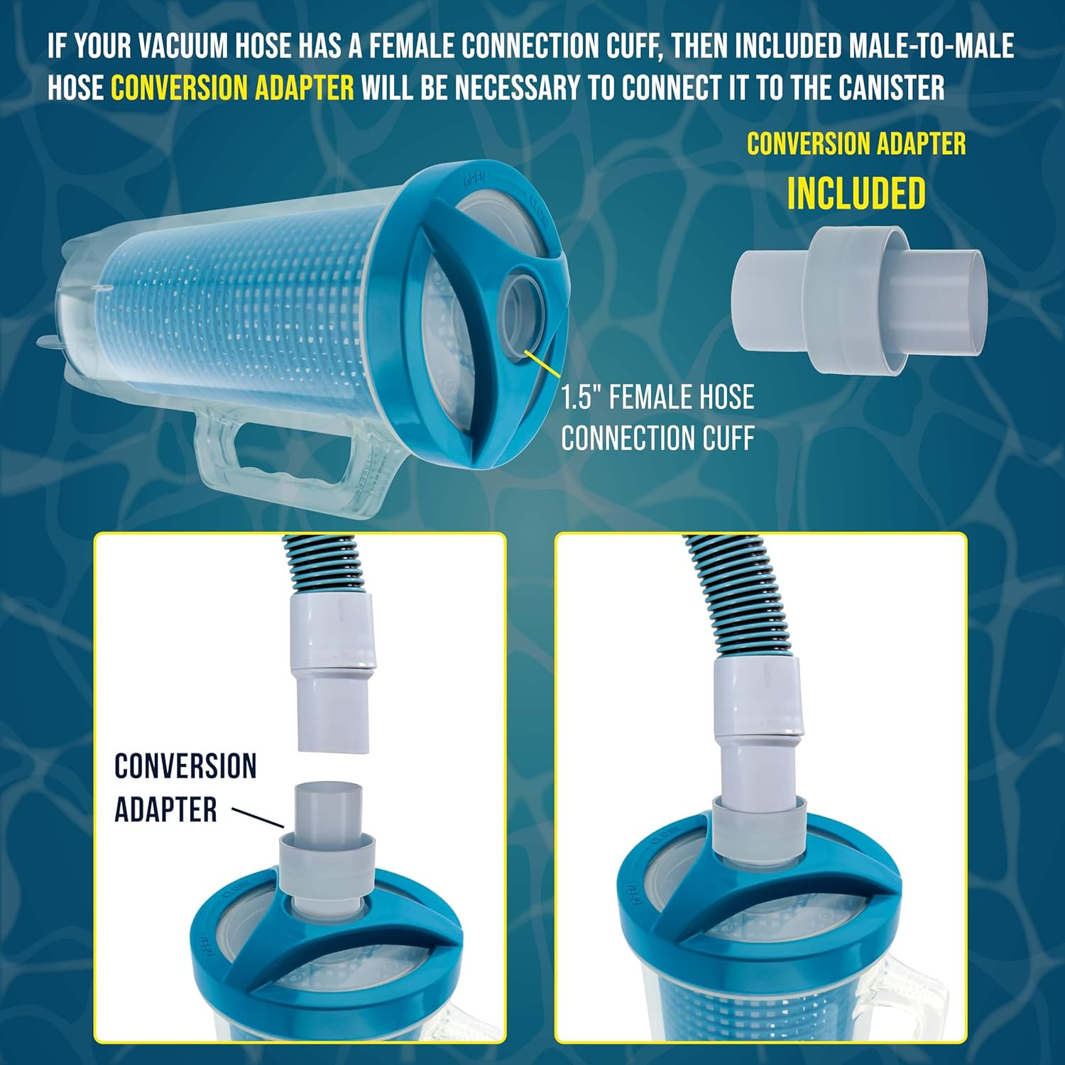 Pool Leaf Catcher – Heavy Duty Inline Pool Leaf Canister, Vacuum for Inground Cl